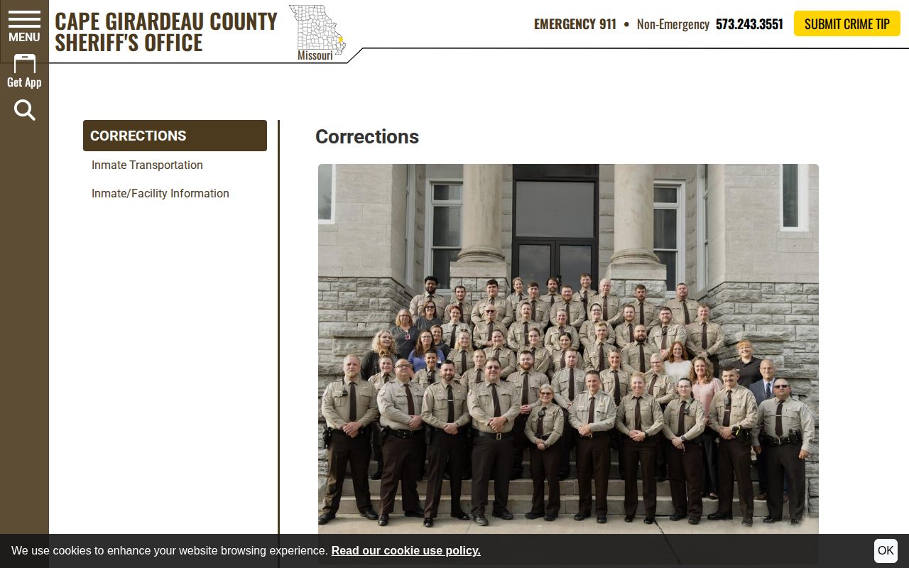 Cape Girardeau County Detention Center release record contact information