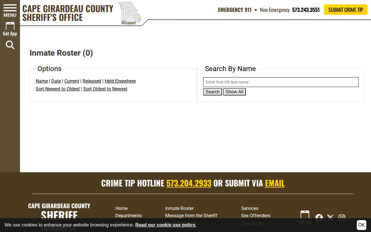 Cape Girardeau County released inmates rolling 48-hour records